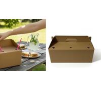 2you 10 Carry Pack Boxes Kraft Brown Large Drinks Holder Food Takeout Takeaway Bakery Cardboard with Handle Party Picnic Meal Multi-uses Pet Carrier with Air Vents