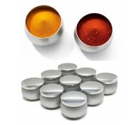 2you 12 x Spice Tins Tubs Jars Storage Metal Containers Small Condiment Pots With Lids For Kitchen Canisters Jewellery Cosmetic Tins