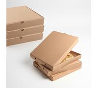 2you 50 x Pizza Boxes 16 Inch Kraft Brown Plain Takeaway Food Boxes Large Cardboard Pizza Box Strong Delivery Packaging Postal Boxes for Pizzeria Catering Size 16" (50 Boxes)