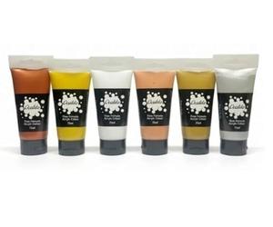 2you 6 Tubes Acrylic Paint Colours Assorted Waterproof 75ml For Art Craft Ready Mix Paints Set Silver, Rose Gold, Antique Gold, Copper, Painting Supplies for Artists, Crafts Canvas Posters