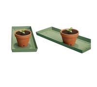2you Plant Pot Saucer Plastic Tray Rectangle Deep Drip Trough Garden Potting Watering Planter Large Green Heavy Duty Greenhouse & Hydroponic L53 x W21 x H3.5cm