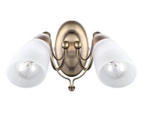 2you Wall Light Indoor 2 Arm Side Light 2 Way with Frosted Glass Shades Antique Brass Sconce Trivia Lounge Hallway Lamp for Bedrooms Reading Living Room 1 Box