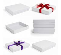 2you White Premium Gift Box with Lid A4 Size - Large Deep Storage Box for Stationery, Document Storage, Jewellery Packaging, Clothing Accessories & Luxury Gift Presentation - 31x21x50cm