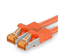 1aTTack.de 3.0 m - Cat.7 network cable orange - 1 piece Gigabit Ethernet LAN cable 10000 Mbit s patch cable Cat7 cable S FTP PIMF shielding LSZH Cat.7 raw cable Rj45 plug Cat 6a - 1 x 3 meters
