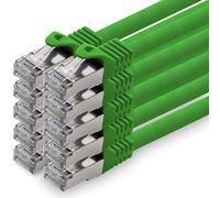 3.0 m - green - pack of 10 CAT.7 network cable patch cable SFTP PIMF LSZH Gigabit Lan cable 10Gb s cat7 raw cable with RJ45 connector Cat6a compatible with CAT5 CAT6 cat7 cat8