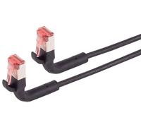 3.0 m Network Cable 1 Piece Cat.6A Patch Cable Flexible Cable Grommet 90 Degree in All Directions - RJ45 Connector - 10 Gbps - Highly Flexible Ethernet Cable for LAN DSL Server Switch Router Black