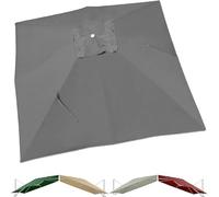 3.0 m Patio Umbrella Replacement Roof Square Cantilever Cover 8 Ribs Market Table Parasol Canopy for Garden Pavilion Yard Pool(Dark grey,4x3.0m (13x9.8ft))