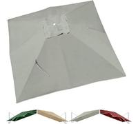 3.0 m Patio Umbrella Replacement Roof Square Cantilever Cover 8 Ribs Market Table Parasol Canopy for Garden Pavilion Yard Pool(Light grey,4x3.0m (13x9.8ft))
