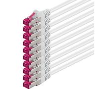 3.0 m - white - 10 pieces - network cable CAT6a (10Gb/s) S-FTP CAT 6a Lanka cable - GHMT certified PIMF 500 MHz Cat5 Cat5e Cat6 Cat6a Cat7 for switch, router, modem, Internet