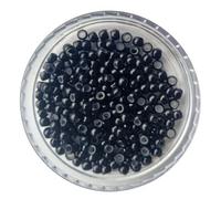 3.0 mm GL Silicone Nano Ring Beads - 100pc/200pcs Professional Nano Links for Nano Tip Extensions - 7 Colours Available - Salon Quality Damage-Free (Black, 200pc)
