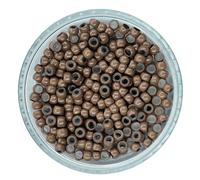 3.0 mm GL Silicone Nano Ring Beads - 100pc/200pcs Professional Nano Links for Nano Tip Extensions - 7 Colours Available - Salon Quality Damage-Free (Light Brown, 200pc)