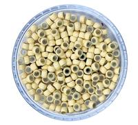 3.0 mm GL Silicone Nano Ring Beads - 100pc/200pcs Professional Nano Links for Nano Tip Extensions - 7 Colours Available - Salon Quality Damage-Free (Light Blonde, 200pc)