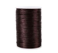 3.0 mm Nylon Satin Cord Thread Beading String for Macrame Bracelets Chinese Knotting,Necklaces,Jewelry Making 54 Yards (Brown)
