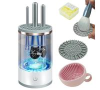 3.0 Upgrade Brush Cleaner Make Up, 10 x Cleaning Power Cleaning Performance, One Button Operation - Power Motor 3.0: Electric Make Up Brush Cleaner for Makeup Brushes of All Sizes, Grey