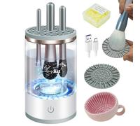 3.0 Upgrade Brush Cleaner Make Up, 10 x Cleaning Power Cleaning Performance, One Button Operation - Power Motor 3.0: Electric Make Up Brush Cleaner for Makeup Brushes of All Sizes, Starlight White