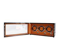 3+0 Watch Winder Rotation Winders Deluxe Silent Motor Pine Box with Lock Antimagnetic 4 Modes-36.5 ×18.3×19CM