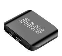 3.03 Inch , Bi-directional for 2 Monitors, DP Splitter 4K Support, Iron Shell, 7.7 x 5.5 x 2 cm, Ideal for Laptop, PC, Presentation, Home Office