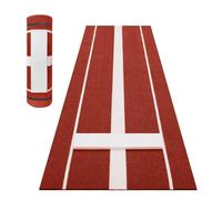 3.05 m x 0.91 m Softball Pitching Mat, Portable Pitching Mound with Anti-Slip Rubber Base & Dense Turf, Softball Training Aid with Regulation Pitching Rubber & Power Line for Indoor Outdoor Practice