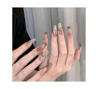 3.0cm Press-On Nails Simple Gradient Stereoscopic Carving Temperament Gentle False Nails Advanced Light Luxury Nail Art