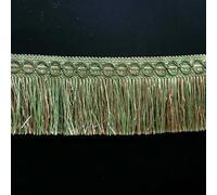 3.0m 6m/Lot Lace Tassel Fringe Trimming for Sewing DIY Lace Ribbon Silk Tassels Gold Trim Dress Stage Garment Curtain Accessories-Green-3.0m