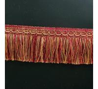 3.0m 6m/Lot Lace Tassel Fringe Trimming for Sewing DIY Lace Ribbon Silk Tassels Gold Trim Dress Stage Garment Curtain Accessories-Red-3.0m