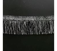 3.0m 6m/Lot Lace Tassel Fringe Trimming for Sewing DIY Lace Ribbon Silk Tassels Gold Trim Dress Stage Garment Curtain Accessories-Black-3.0m