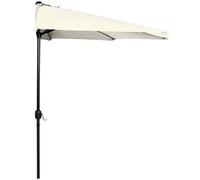 3.0m 9.8ft Half Parasol Umbrella Semi Round Market Umbrella with Metal Frame & Crank Handle Perfect Garden & Patio Umbrella for Outdoor Sunshade Waterproof & UV Protection