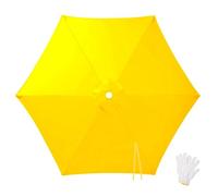 3.0m Replacement Parasol Canopy 6 Arms, 2m 2.5m 2.7m Heavy Duty Parasol Covers Waterproof Top, UV Umbrella Fabric for Canopy Outdoor, Sun Shade Cloth for Garden Patio(Yellow,2.15m/7.1ft)