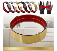 3.0M Stainless Steel Toe Kick Cover, Door Kick Plates for Internal Doors, Peel and Stick Kickplate Base Cover, Baseboard Molding Trim for Wall, Door, Kitchen Cupboard (Titanium Yellow Brushed, 50mm)