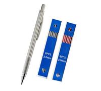 3.0MM Art Painting Pencil Set with Black/Red Leads Stainless Steel Metal Mechanical Pencil Sketch Crafting Automatic Pencils 2B (3.0mm pen 1pcs gray 1pcs red lead core)