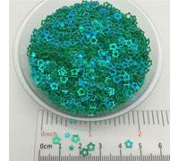 3.0mm Hollow Star P PVC Loose Sequins Glitter Paillettes for Nail Art Manicure, Wedding Confetti,Accessories for Ornament/Crafts-P AB Dark Green-20g