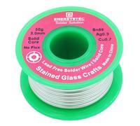 3.0mm Lead Free Solder Wire for Stained Glass Craft, Solid Core No Flux 50g, Craft Soldering Wire Unlead, Sn99 Ag0.3 Cu0.7, No Lead Solder Diameter 0.12 RoHS Thick Solder Gauge