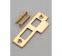 3-1/4" Satin Brass Door Strike Plate Latch for Mortise, Antique, Vintage, Replacement Solid Brass