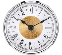 3-1/8 Inch (80 mm) Clock Insert with Roman Numeral, Quartz Movement (Silver Trim)