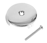 3-1/8 Single Hole Stainless Steel Overflow Drain Cover with Screw, Bathtub Drain Cover, Bath Drain Plate, Universal Tub Drain Cove (Silver)