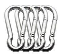 3.1 Inch 4 Pack Spring Snap Hook-M8x80mm, Cable Machine Accessories for Home Gym Pulldown Attachment, Exercise Machine, Heavy Duty Steel Clip for Outdoor Fitness