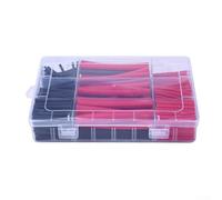 3:1 Insulated Heat Shrink Tubing Kit, Polyolefin Dual-Wall with Liner, 300 pcs Black & Red, for Marine, Automotive & DIY Electrical Wiring