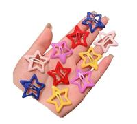 3/10/12pcs Colorful Star BB Hair Clips Y2K Women Grils Cute Star Hairpin Side Barrettes Hair Grip Kids Headwear Hair Accessories(CORAL RED)