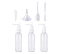 3 100Ml Push Bottles, 4 Piece Dispensing Tool, Soap Dispenser, Pump Dispenser, Mini Soap Dispenser, Pump Dispenser Empty, Small Pump Bottle for Filling