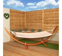 3.10m x 1.2m Palermo Freestanding Garden Hammock with Larch Wood Arc Stand in Cream Samuel Alexander Cream One Size