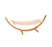 3.10m x 1.2m Palermo Freestanding Garden Hammock with Larch Wood Arc Stand in Cream