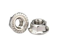 3/10PCS 8# 10# 1/4-20 5/16-18 3/8-16 1/2-13 304 Stainless Steel Hexagon Flange Nuts Pinking Slip Locking Lock Nut(5I16-18(3pcs))