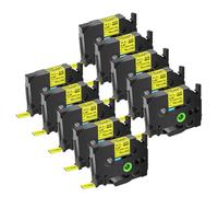 3-10PCS Heat Shrink Tubes Label Compatible with HS HSe 231 631 5.8mm/11.9mm Tape Ribbon Universal Fit Compatible with PT-1010 Label Printer Aftermarket Replacement(10PK Black on Yellow)