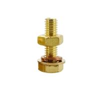 3-10PCS M4 M5 M6 Brass Screw Nut Sets External Hex Bolt Washer Elastic Gasket Kit Metric Thread Screws Electronic Working(40mm,M6 (3Pcs))