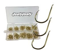 3#-12# Assortment Eyeless Fishing Hooks Barbed Sea Saltwater Freshwater Golden Bronze Fishing Hooks For Carp Bass 500 Pcs/Set