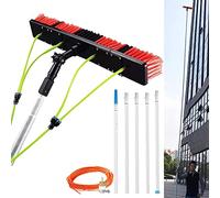 3-12 m Wash Brush with Water Connection, Telescopic Rod Window Cleaning, Extendable Conservatory Roof, Cleaning Photovoltaic and Solar Panels, 12 m Rod, 50 cm Brush