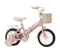 3-12 Years Old Boys Girls Folding Bicycle, Children's Bike with Front and Rear Double Brakes and Shock Absorption, 12 14 16 18 20 Inch Kids Bike with Stabilisers