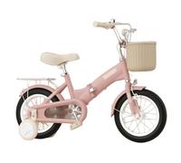 3-12 Years Old Boys Girls Folding Bicycle, Children's Bike with Front and Rear Double Brakes and Shock Absorption, 12 14 16 18 20 Inch Kids Bike with Stabilisers