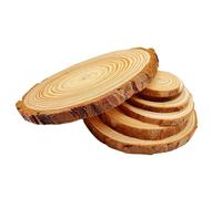3-12cm Thick 1 Pack Natural Pine Round Unfinished Wood Slices Circles with Tree Bark Log Discs DIY Crafts Wedding Party Painting(3pcs7 8cm)