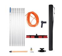 3-12m Solar Panel Cleaner, Extendable Window Cleaning Pole, 55cm Brush Head Multi-Purpose Cleaning Tool for Windows Solar Panels Conservatory Roofs and Walls 300cm(Brush 55cm-Extension Pole 12m)